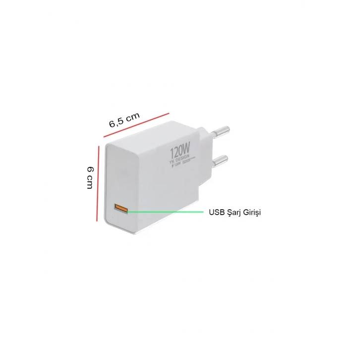 120W Süper Hızlı Şarj Cihazı - USB Type-C (4887)