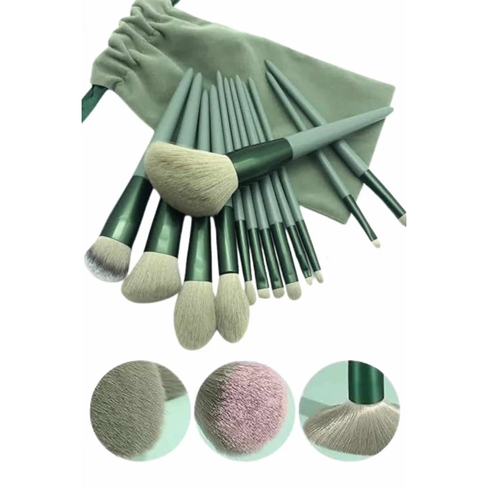 13 Parça Taşınabilir Kılıflı Profesyonel Makyaj Fırça Seti Pudra Allık Fondöten Fırçası