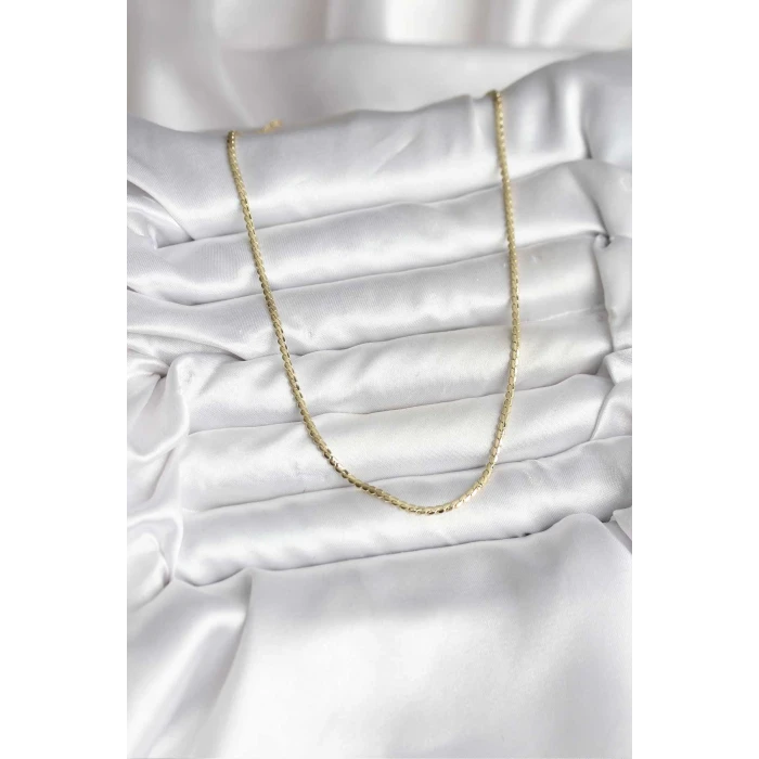 14K Gold Renk Kaplama Ezme Zincir Model CM Kadın Kolye - TJ-BKO10733