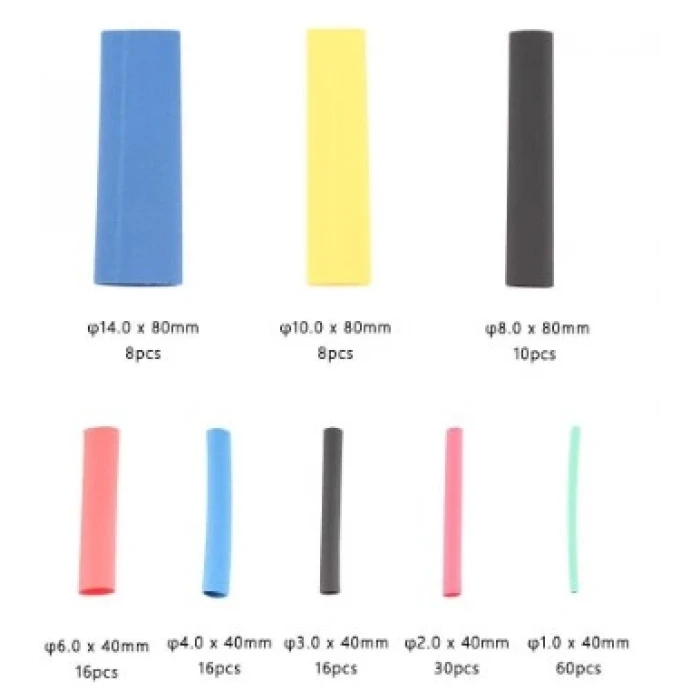 164 Parça Set Isıyla Daralan Makaron Kablo Koruyucu Kılıf (4887)