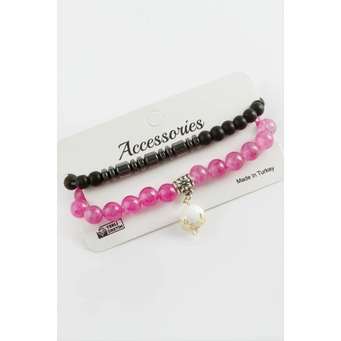 2 Adet Hematit Ceyt Doğaltaş Bileklik