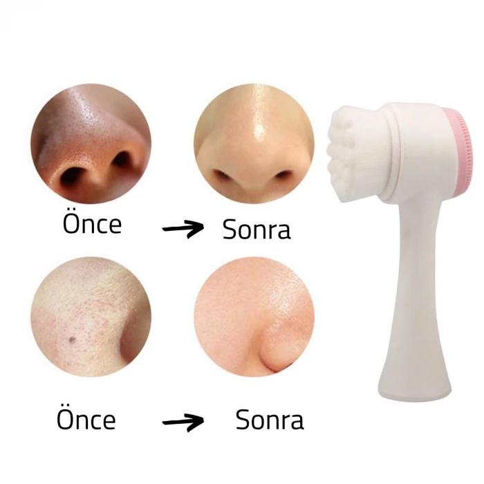 2'li Set Çift Taraflı Cilt Temizleme Fırçası ve Yeşim Taşı Çift Taraflı Cilt Masaj Aleti (K95)