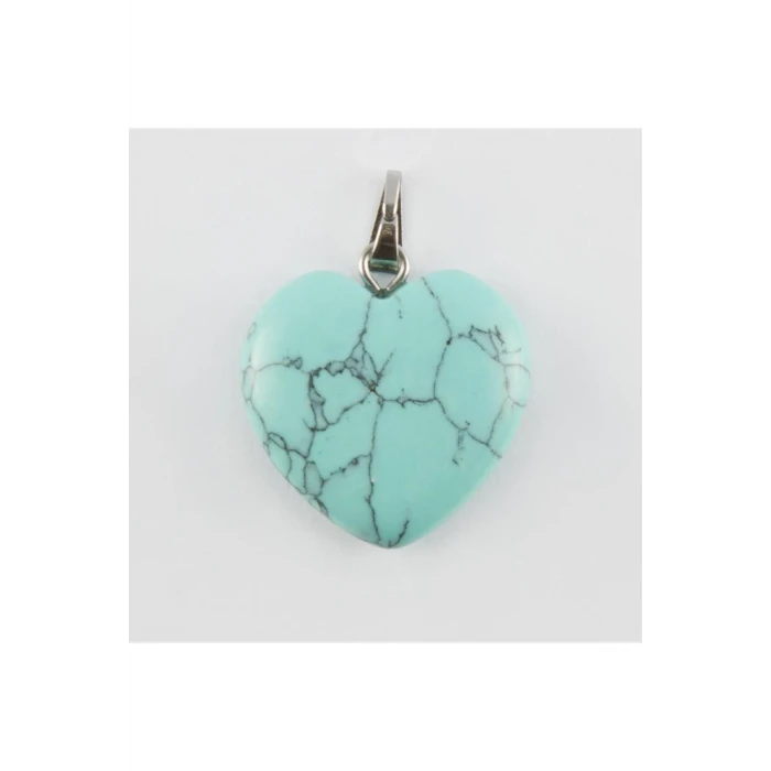 2 cm Kalp Figürü Turkuaz Doğaltaş