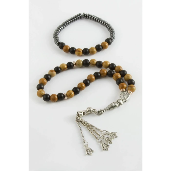 2li Jasper Doğal Taş Bileklik Tesbih Set