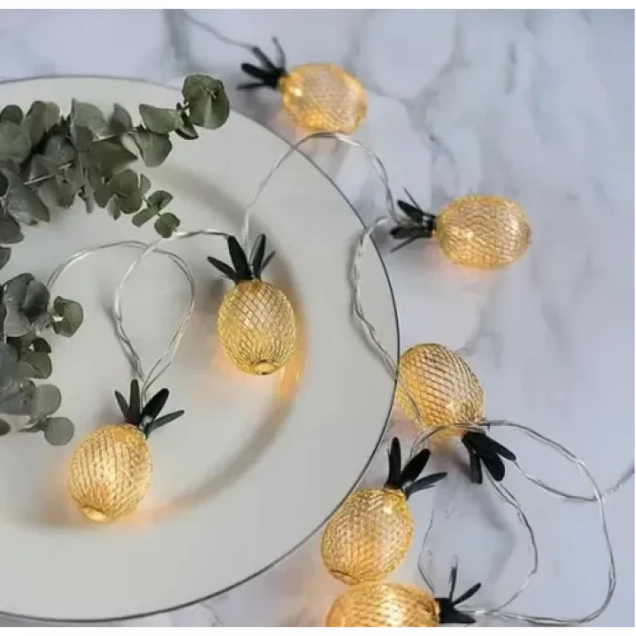 2 Metre 10 LED Pilli 2 Kademeli Ananas Led Işık