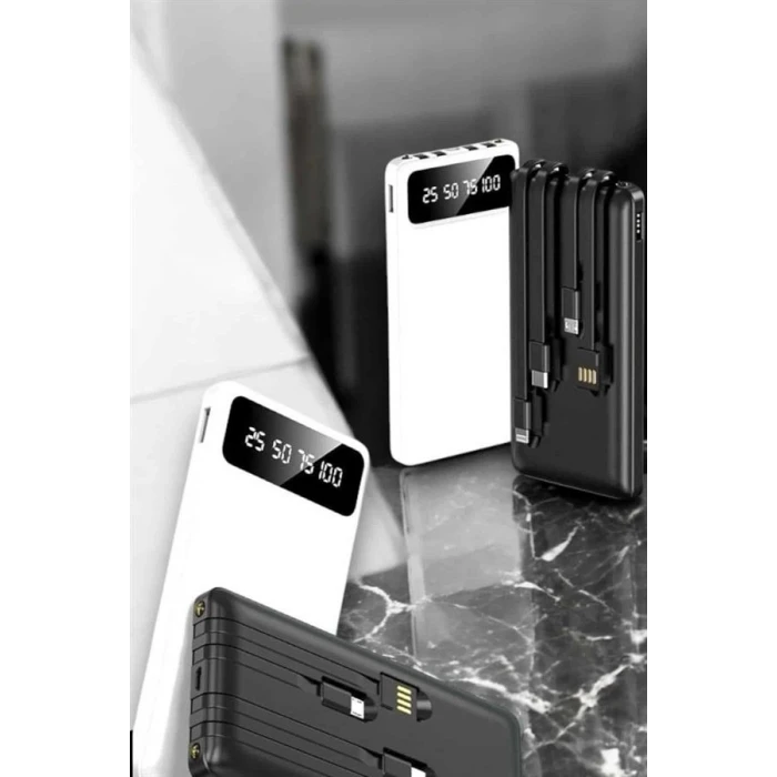 20.000 Mah Led Işıklı Lcd Ekran Usb Girişli Type-c Lightning Powerbank