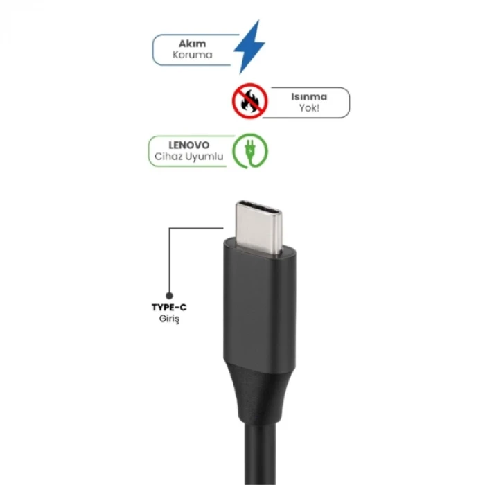 20V 2.25A TYPE-C 45W LENOVO İçin Laptop Adaptör