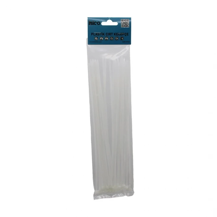 25pcs   Beyaz   3.6x250mm  Plastik Cırt Kelepçe