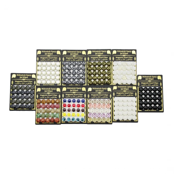 25PCS TAKIM   MIKNATISLI  EŞARP ŞAL KLİPSİ  1 KART (4887)