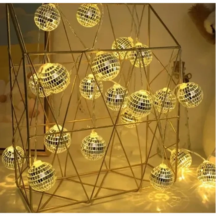 2m 10 LED Pilli Disko Toplu Işık