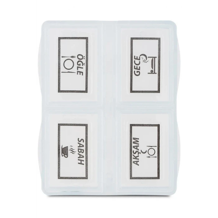 3 Adet - 4 Bölmeli Günlük İlaç Saklama Kutusu