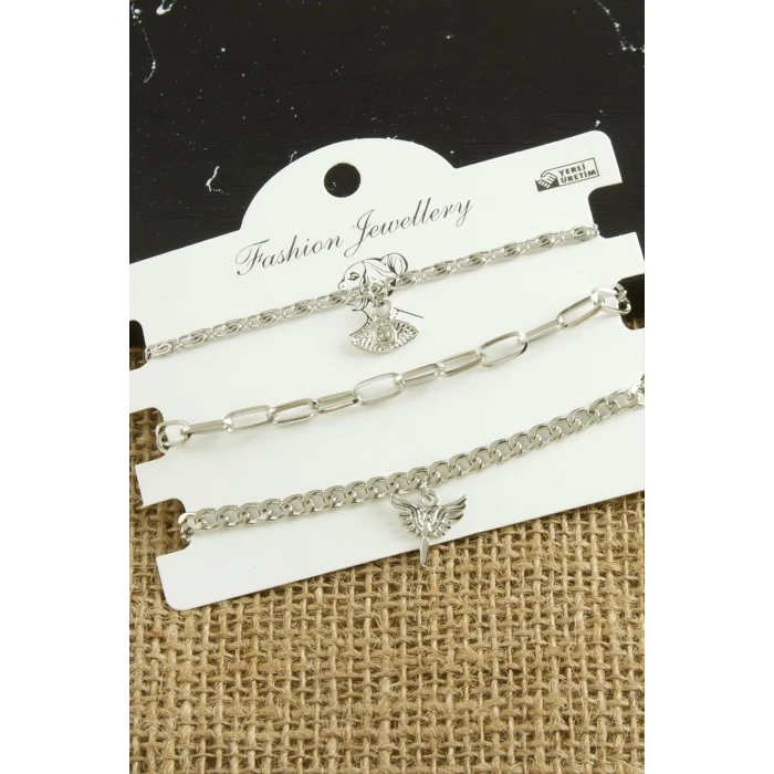 3 Adet Kanat Trend Zincir Bileklik