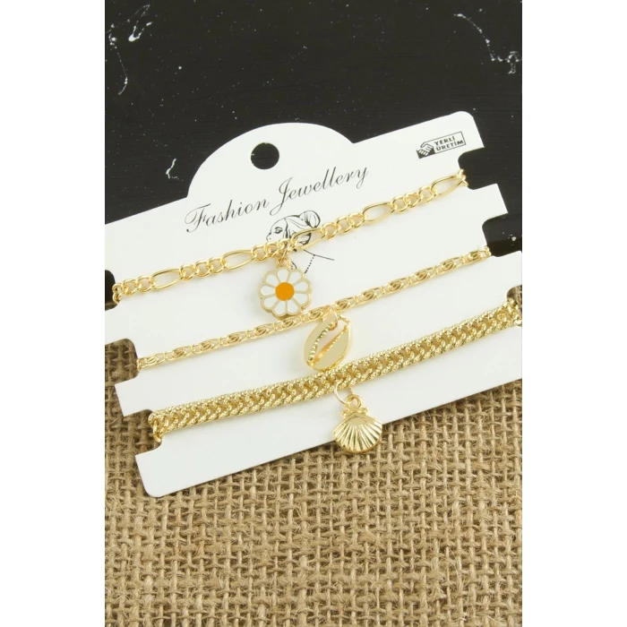 3 Adet Papatya Trend Zincir Bileklik