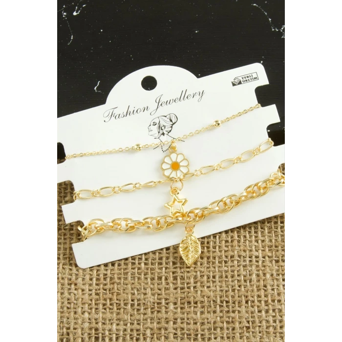 3 Adet Papatya Trend Zincir Bileklik