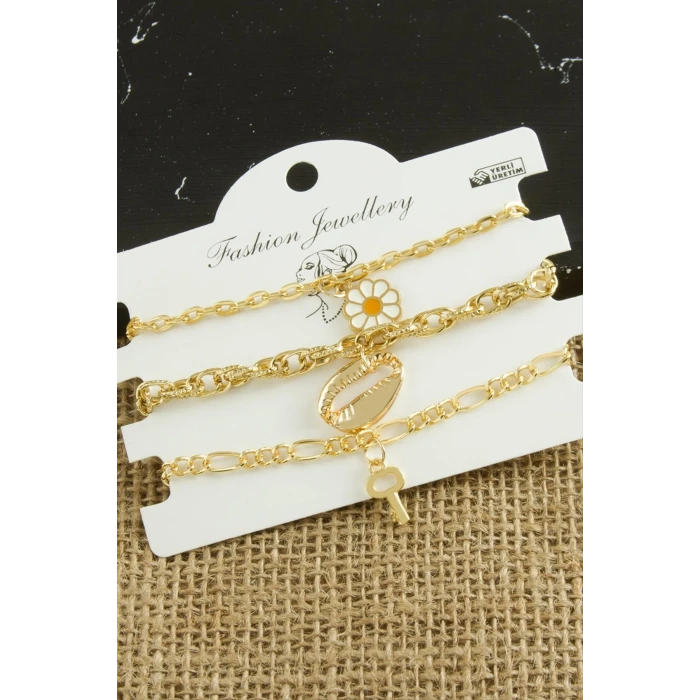 3 Adet Papatya Trend Zincir Bileklik