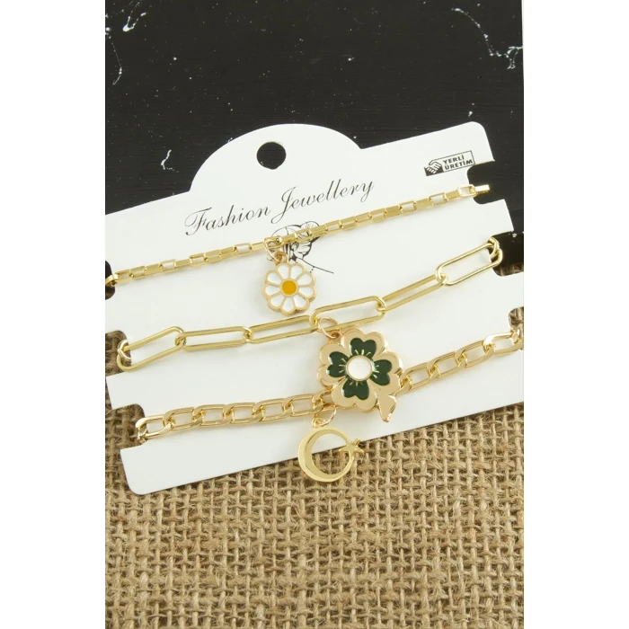 3 Adet Yonca Trend Zincir Bileklik