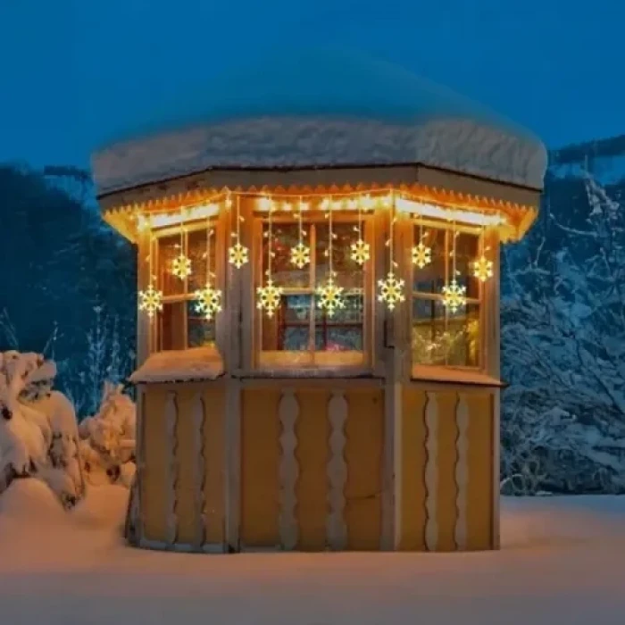 3 Metre Saçaklı Kar Tanesi Perde LED