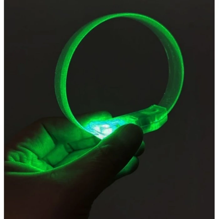 3 Modlu Pilli LED Işıklı Esnek Parti Bilekliği Yeşil