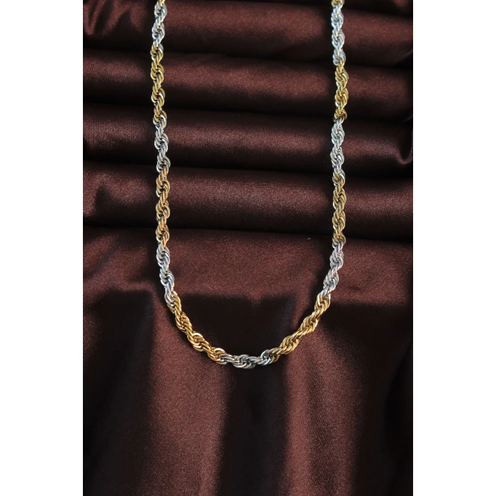 ietaks™ 316L Çelik Çift Renk Burgu Tasarımlı Kolye