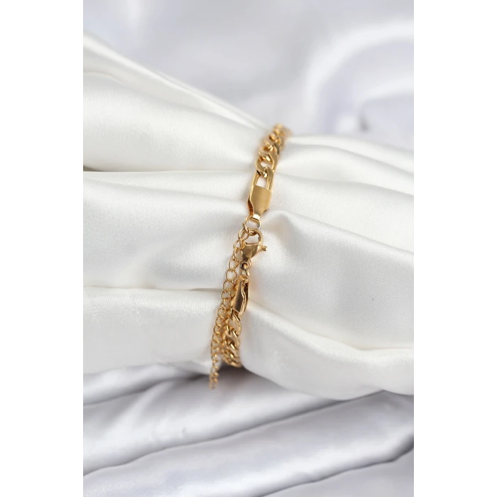 316L Çelik Gold Renk Yazı Yazmaya Uygun Kadın Bileklik - TJ-BB7916
