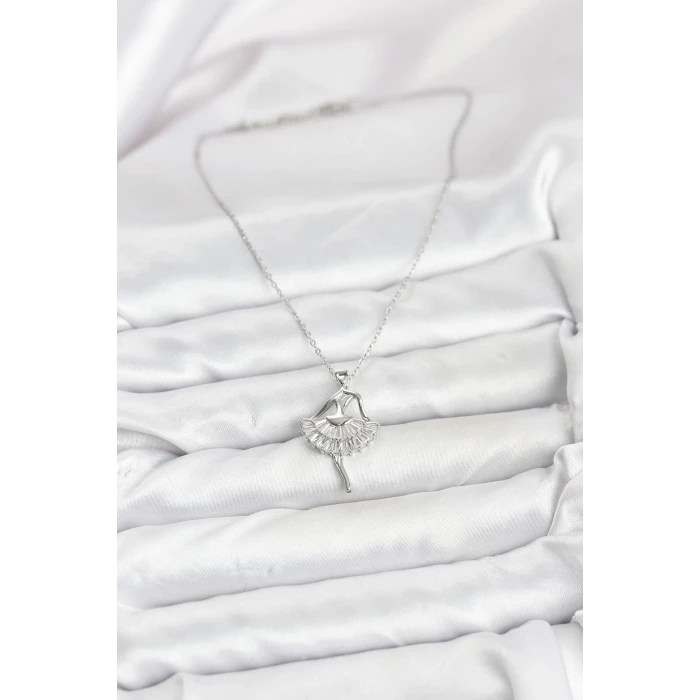 ietaks™ 316L Çelik Gümüş Renk Balerin Model Kadın Kolye