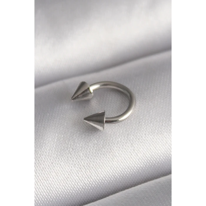 ietaks™ 316L Çelik Gümüş Renk Halka Çivi Model Kadın Piercing