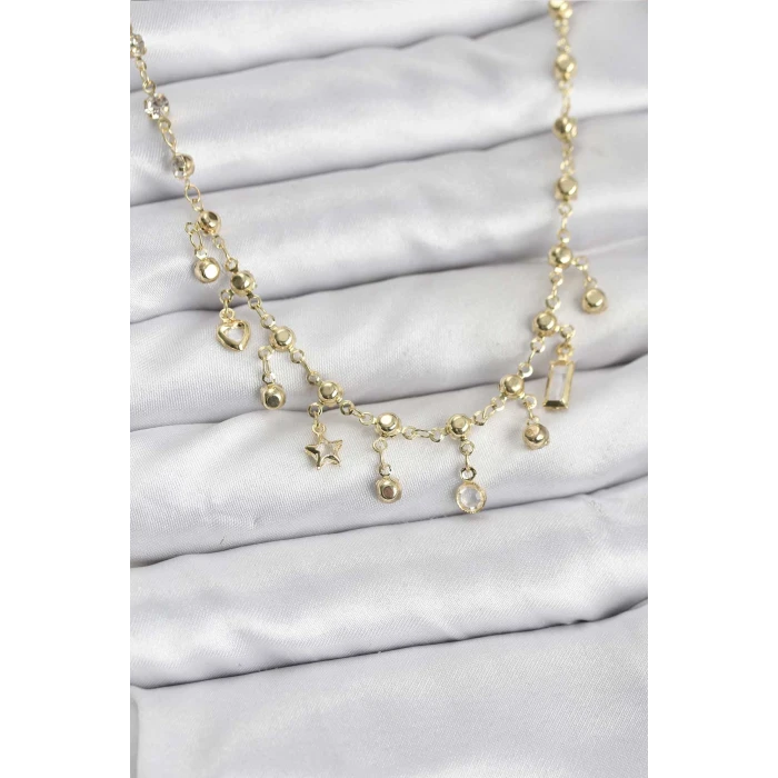 316L Çelik Zincir Gold Renk Kolye - TJ-BKO10784