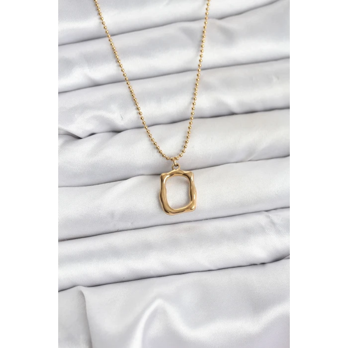 ietaks™ 316L Çelik Zincir Gold Renk Model Kadın Kolye