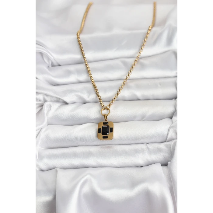 316L Çelik Zincir Gold Renk Vintage Model Kadın Kolye - TJ-BKO10687
