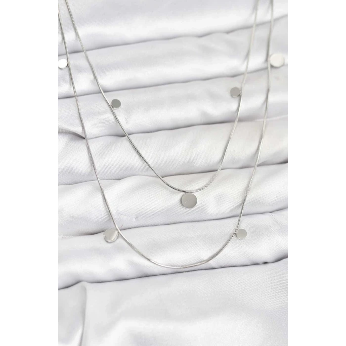 ietaks™ 316L Çelik Zincir Gümüş Renk Pullu Kadın Kolye