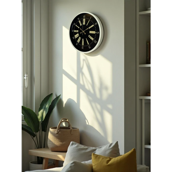 36 Cm Krem Dekoratif Duvar Saati