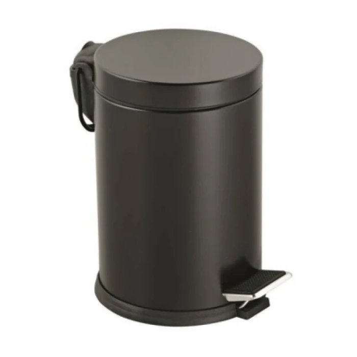 3LT SİYAH PEDALLI METAL ÇÖP KOVASI (K95)