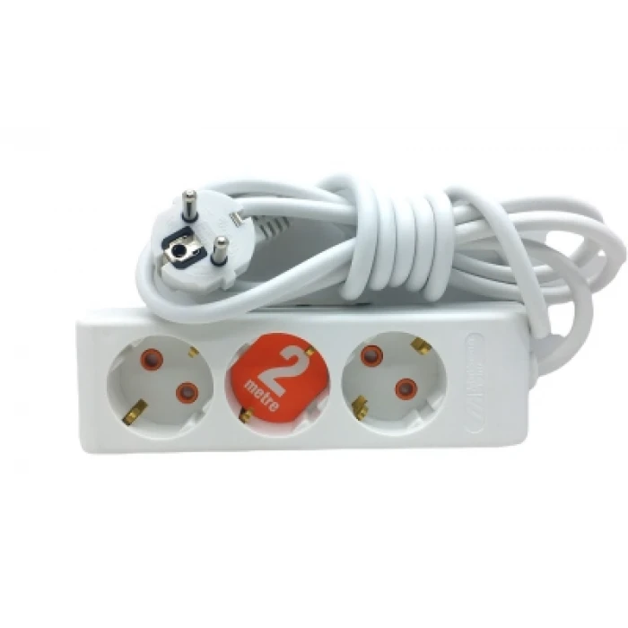 3LÜ 2MT.UZATMA KABLO GRUP PRİZ (K95)