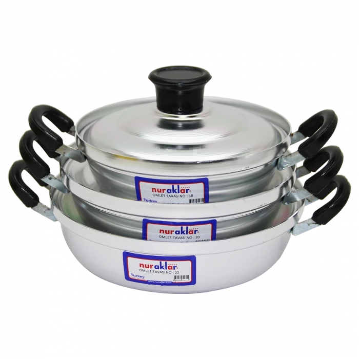 3lü Alüminyum Omlet Set No-18-20-22