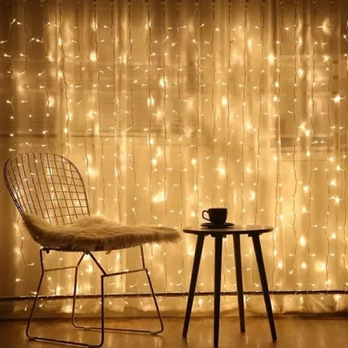 3x3 Metre Sarı Işıklı Perde LED