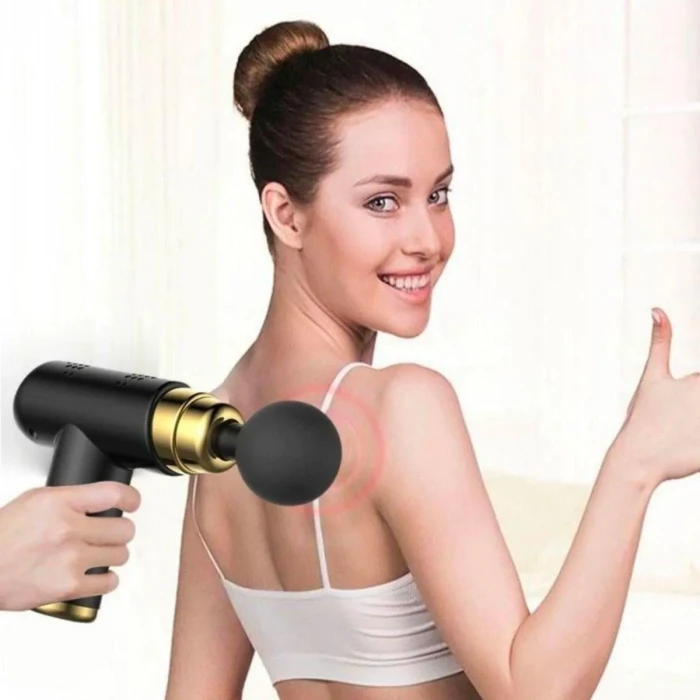 4 Başlıklı USB Şarj Olabilen Masaj Tabancası (4887)