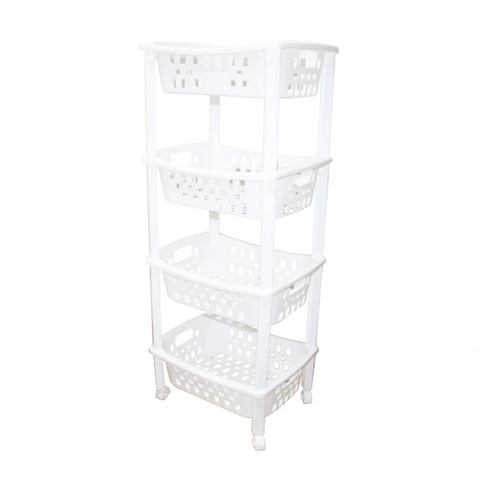 4 KATLI SEPET DÜZENLEYİCİ - RAF ÜNİTESİ TEKERLEKLİ 400X295X960MM (4887)