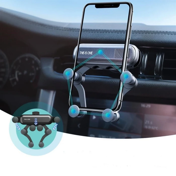 4 Nokta Destekli Araç İçi Cep Telefonu Sabitleyici Tutucu Aparat (4887)