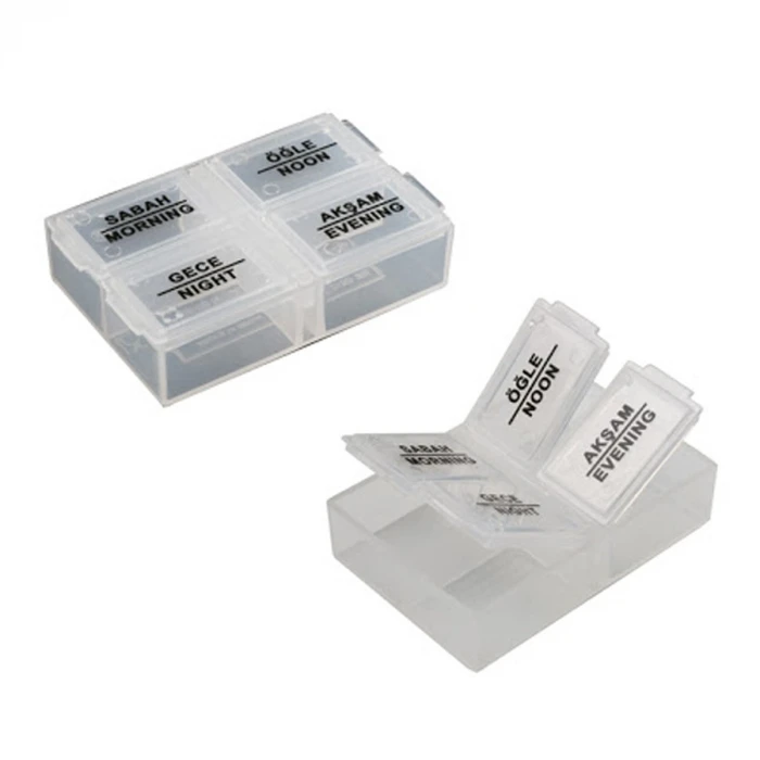 4 Öğün Günlük Hap İlaç Saklama Taşıma Kutusu İlaç Hatırlatıcı (4887)