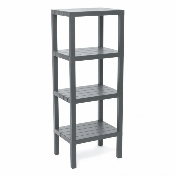 4 RAFLI GRİ MODÜLER ÜNİTE PLASTİK 38x29x100 cm (K95)