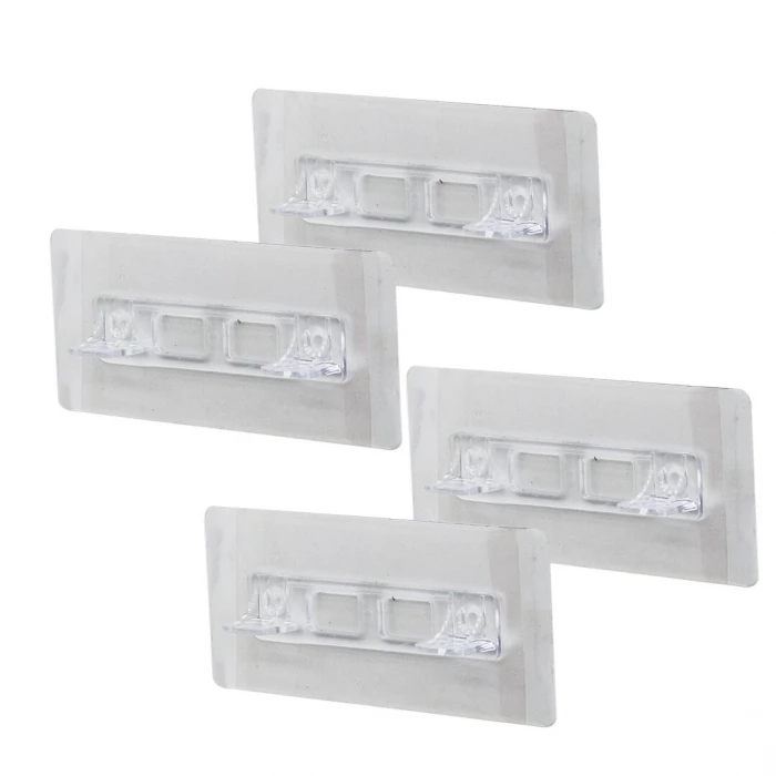 4PCS  RAF AYAK APARATI   ŞEFFAF PVC YAPIŞKANLI + VİDALANABİLİR   2X10CM (K95)