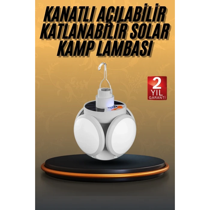 5 Kanatlı Bahçe Aydınlatma Led Askılı Solar Güneş Enerji Usb Sarjlı