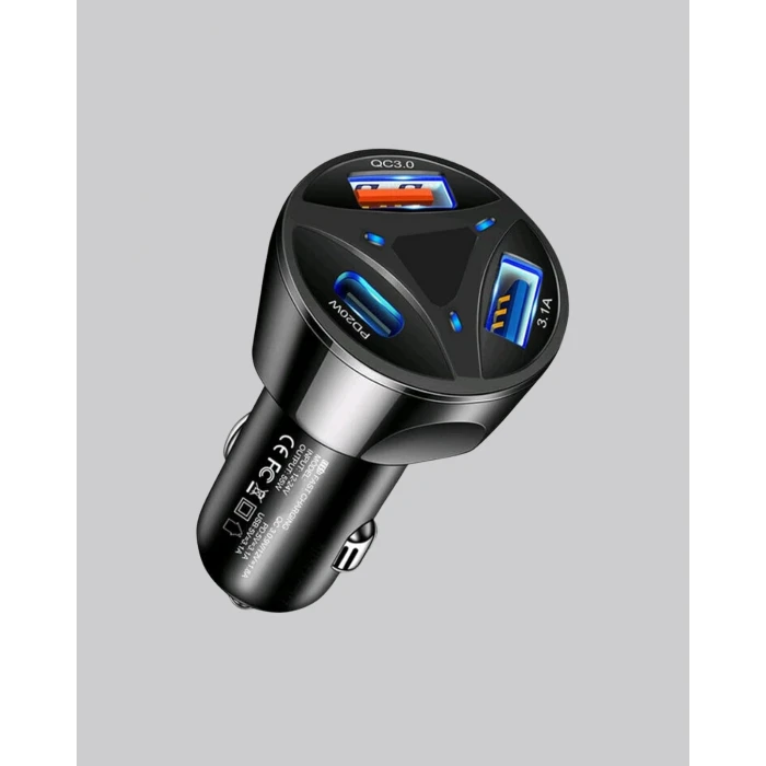 55W Hızlı Şarj Araç Çakmaklık Adaptörü QC 3.0 PD