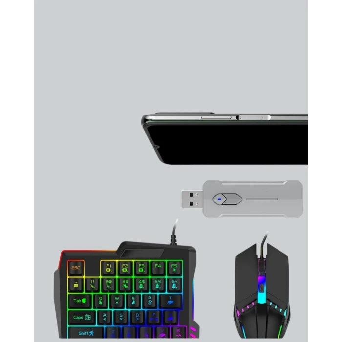 5’i 1 Arada Mobil Oyun Seti Klavye Mouse Dönüştürücü İos & Android
