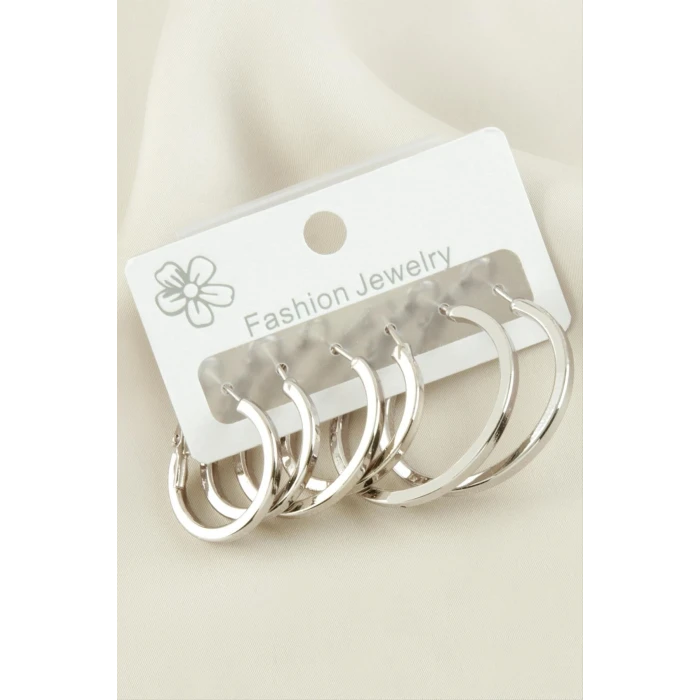 6 Adet Ezme Halka Küpe 2-2,5-3 cm