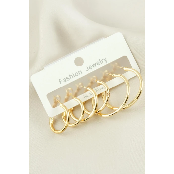 6 Adet İnce Boru Halka Küpe 2-2,5-3 cm