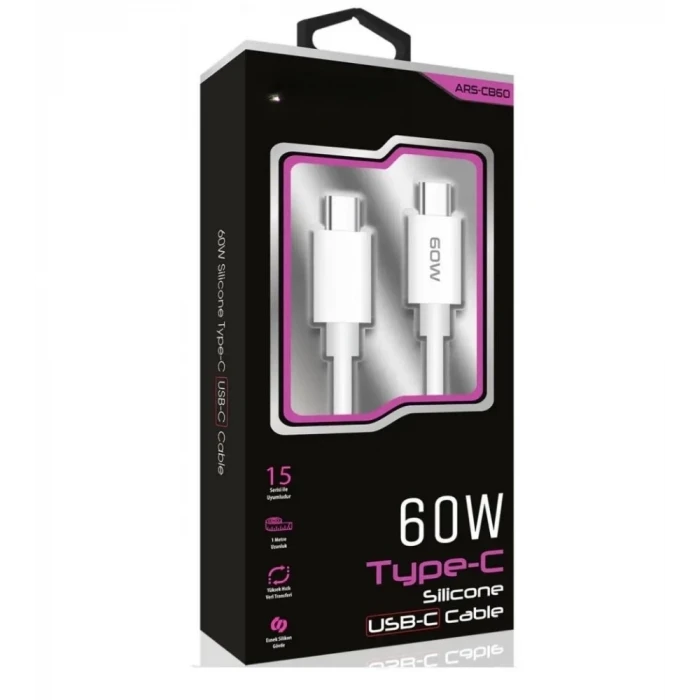 60w Usb-c Type-c Silikon Şarj Kablosu Hızlı Şarj, Dayanıklı Ve Esnek Tasarım, Tüm Usb-c Cihazlarla Uyumlu