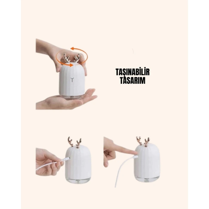 ieg™ Abs+pp Malzemeli Taşınabilir 220 ml Usb Mist Nemlendirici