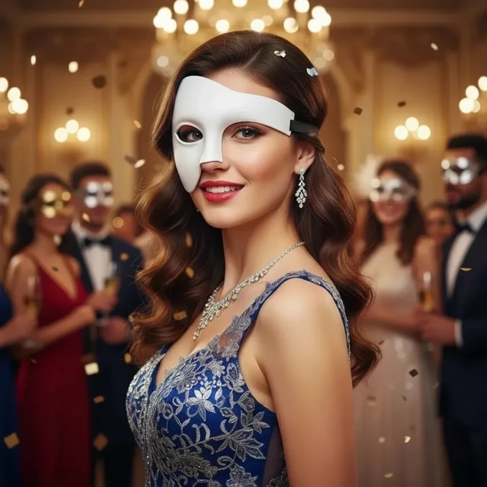 ieg™ Beyaz Yarım Erkek Maske – Phantom Parti  Balo Maskesi