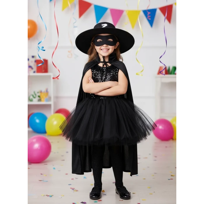 ieg™ Çocuk Boy Pelerin + Şapka + Maske Kostüm Seti